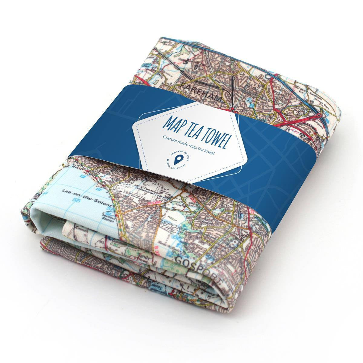 Map Gift - Personalised Cotton Map Tea Towel