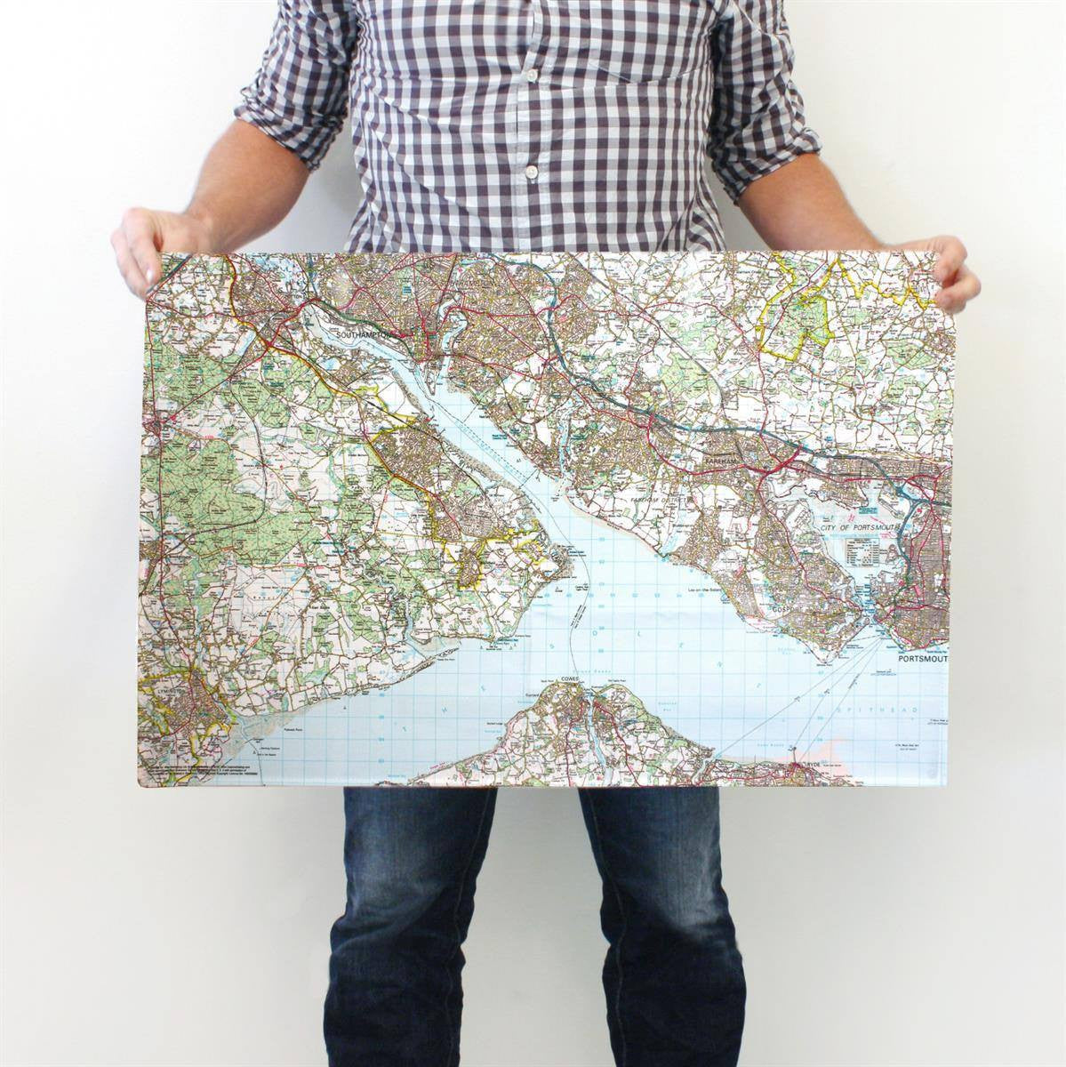 Map Gift - Personalised Cotton Map Tea Towel