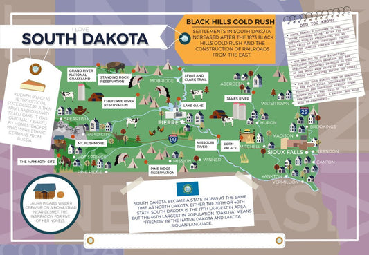 South Dakota - I Love My State 400 Piece Personalized Jigsaw Puzzle