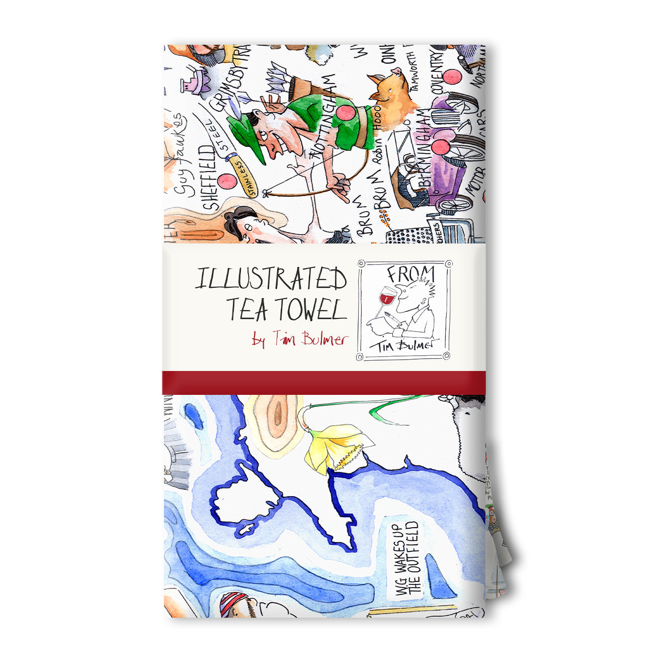 Tim Bulmer Illustrated England Tea Towel